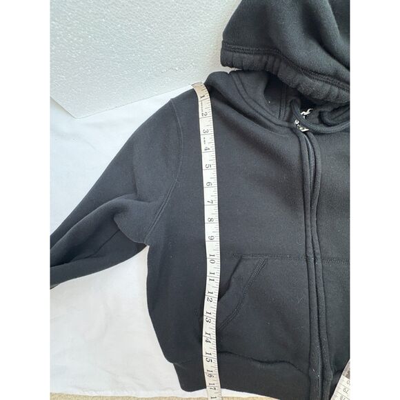 Hollister Crop Feel Good Easy Full Zip Black Long Sleeve Hoodie Sweatshirt S - Picture 9 of 10